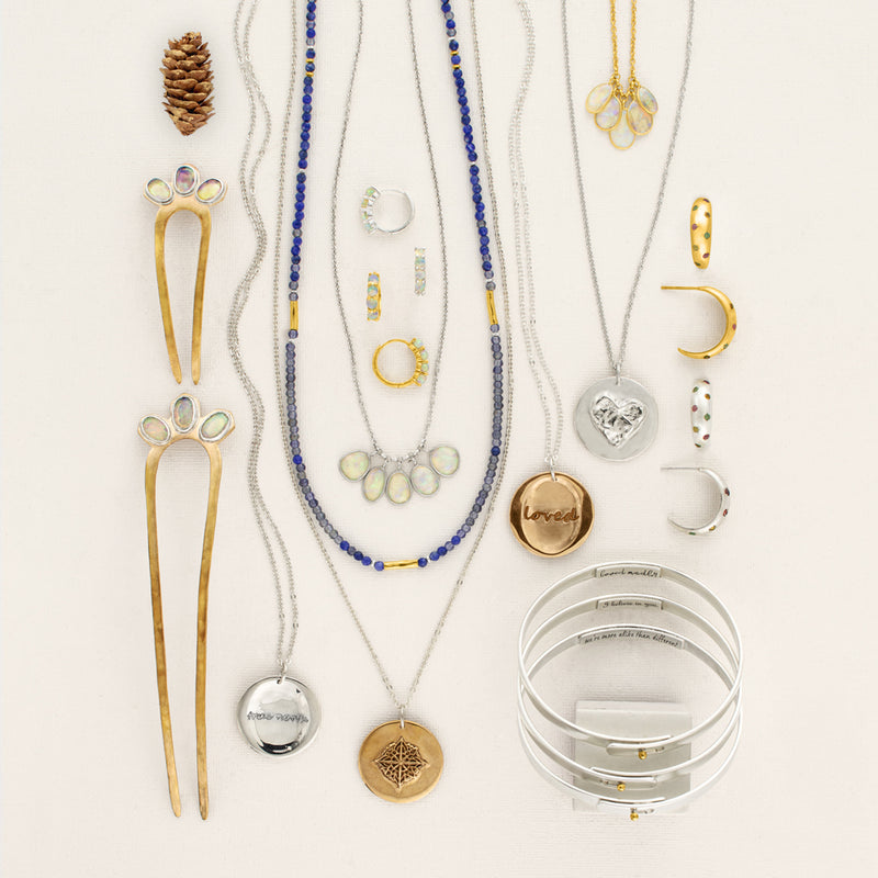 "True North" Compass Musing Necklace in Bronze - 32"L Chain
