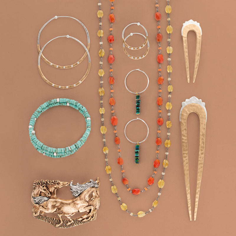 Stone Strand Necklace - Citrine - 22-24"