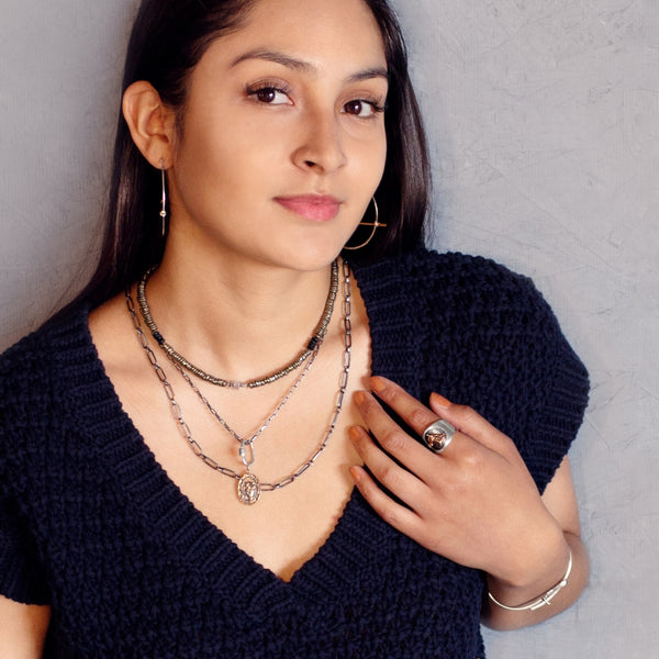 Forever Linked Chain in Antiqued Sterling - 22" L