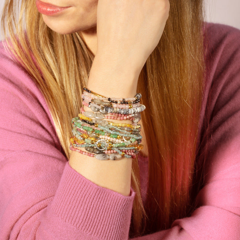 Pyrite's Booty Bracelet in Prehnite Buttons