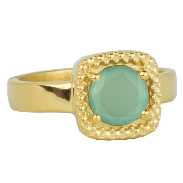 Let it Glow Ring in Gold and Aqua Chalcedony - FINAL SALE