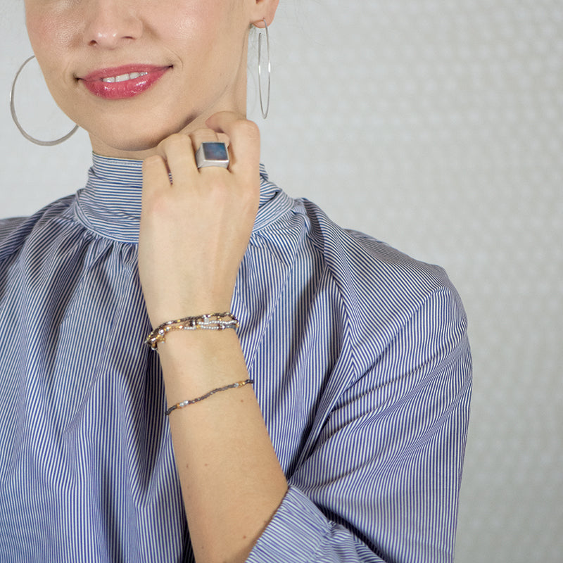 Labradorite Window Ring in Silver - FINAL SALE