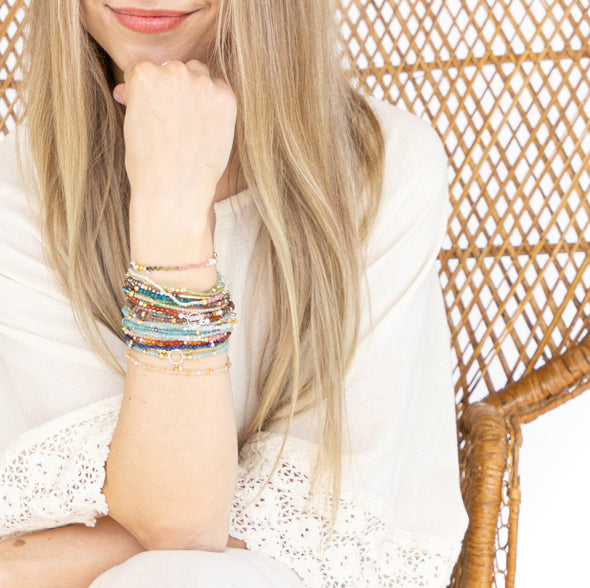 Pyrite's Booty Bracelet in Mixed Blue Apatite