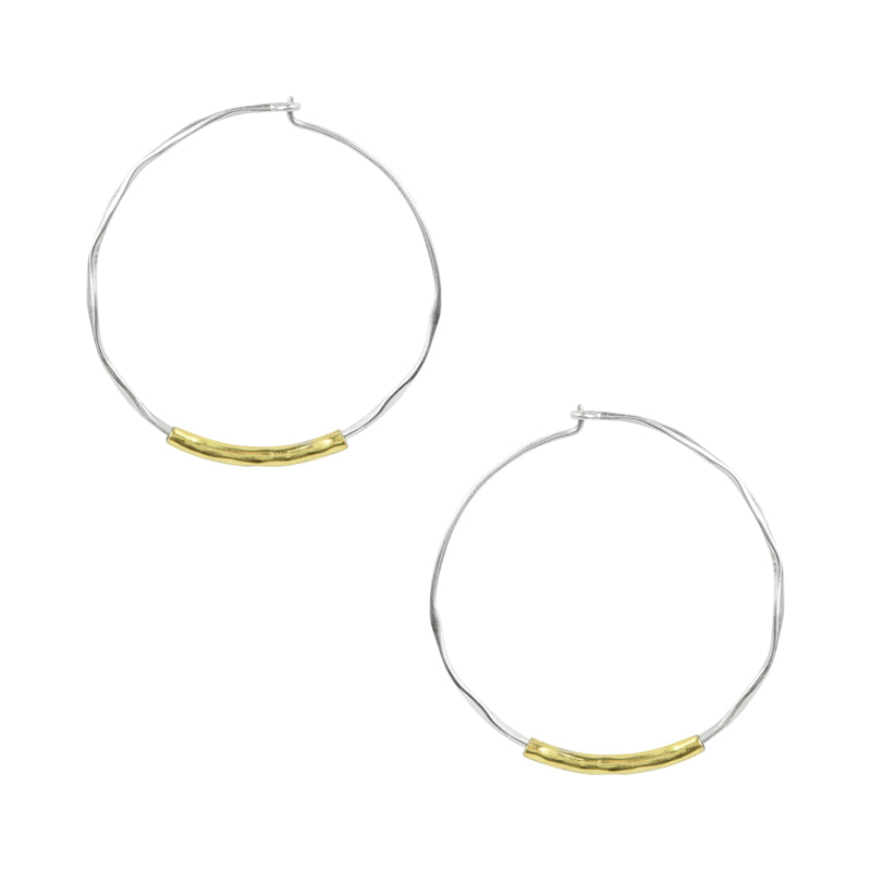 Two-Tone Slider Hoop Earrings