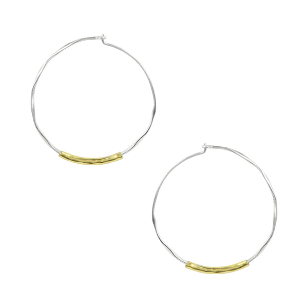 Two-Tone Slider Hoop Earrings